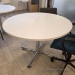 42" White Round  Office Meeting Table w/ Cross Base